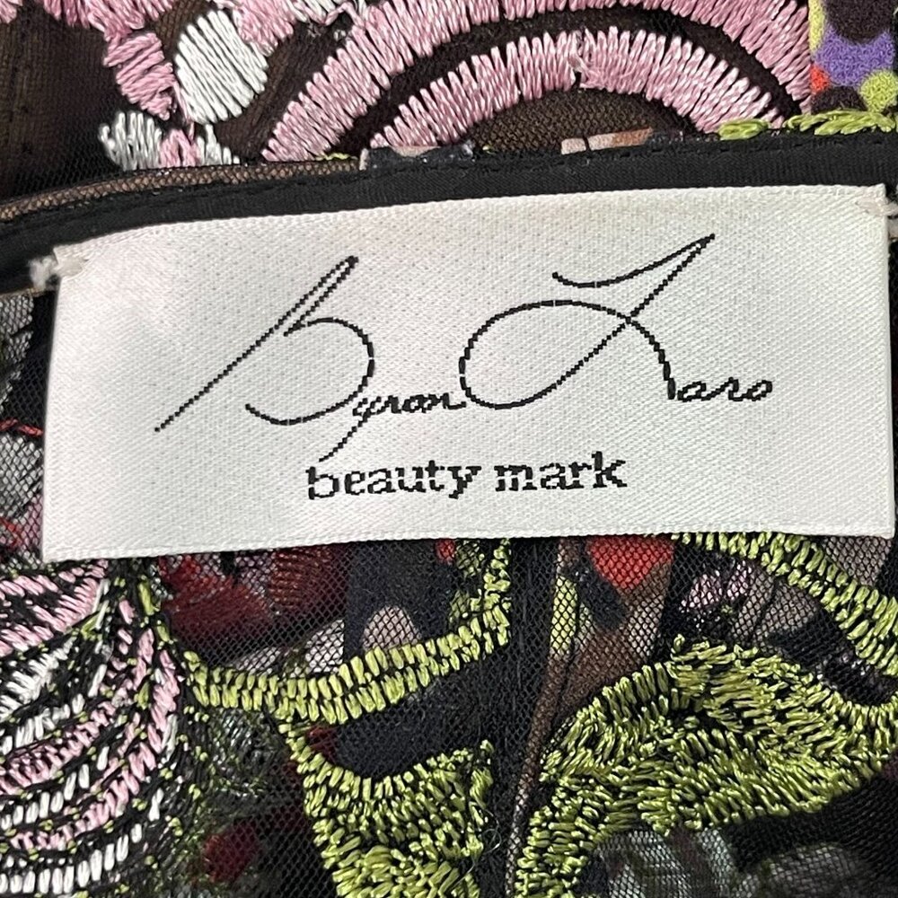 Byron Lara Women's Black Pink Short Sleeve Abstract Print Shift Dress Size 8 - Picture 5 of 10